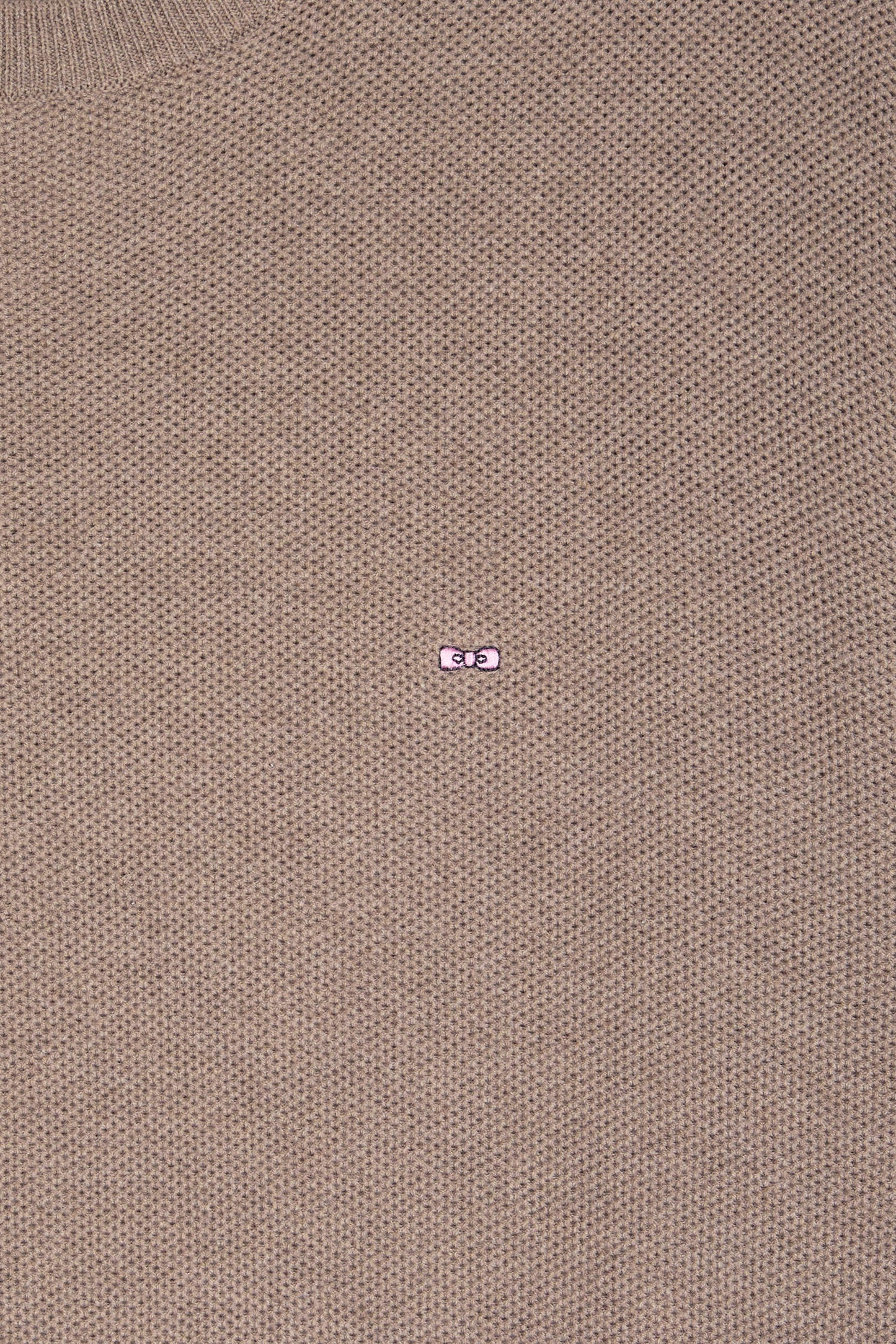 Pull col rond en coton nid d'abeille marron