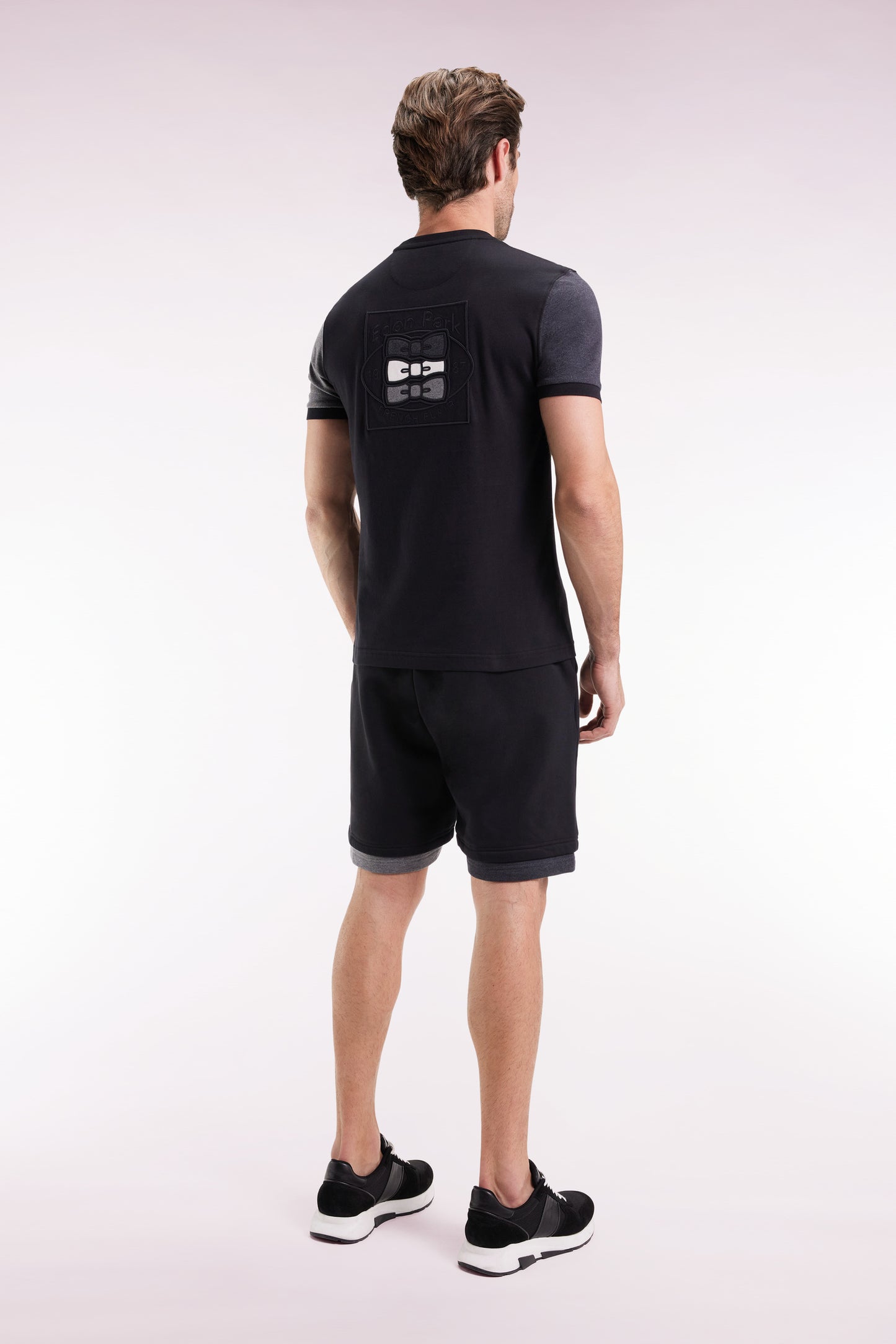 Short en molleton coton noir coupe ample