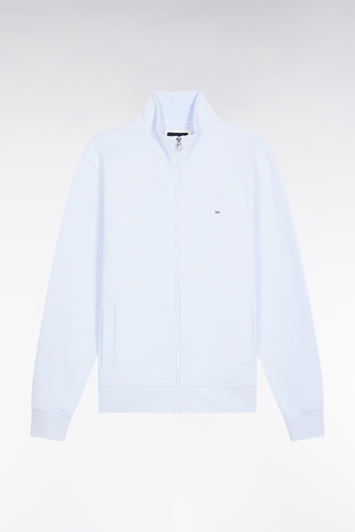 Zip-up sweatshirt in straight-cut sky cotton