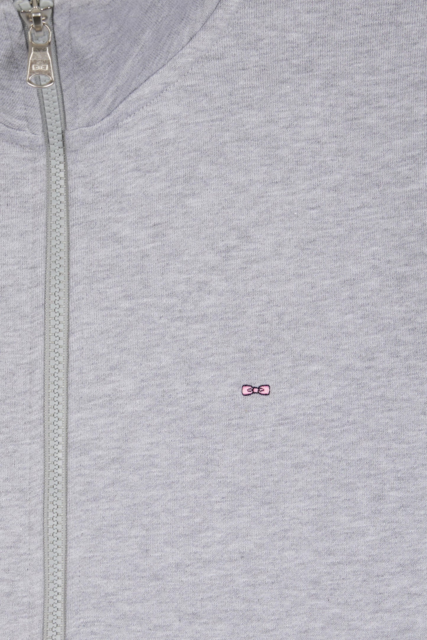 Grey cotton zip-up sweatshirt, straight cut