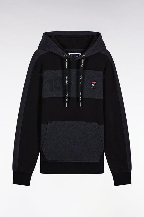 Relaxed fit hooded sweatshirt in dark grey cotton - Image 2