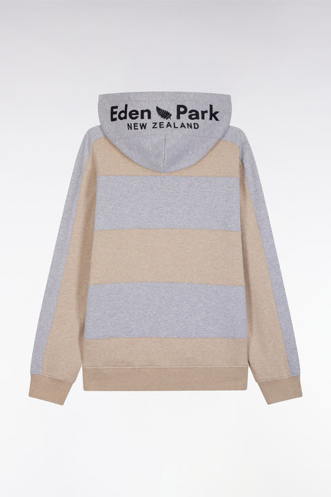 Relaxed fit sweatshirt in beige and light grey cotton blend - Image 2
