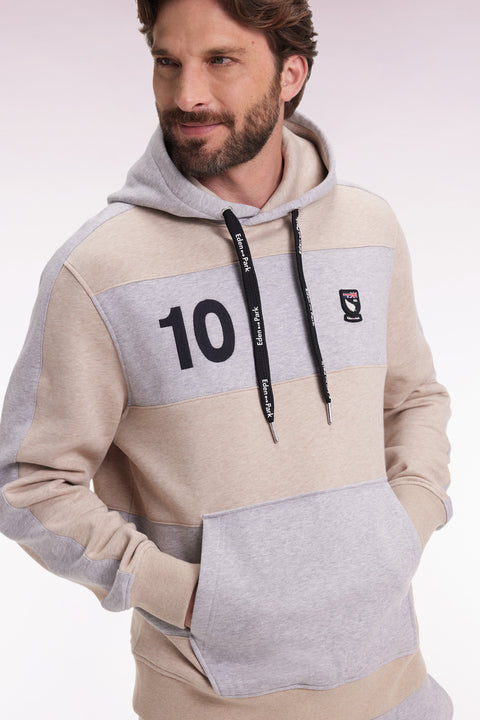 Relaxed fit sweatshirt in beige and light grey cotton blend - Image 3