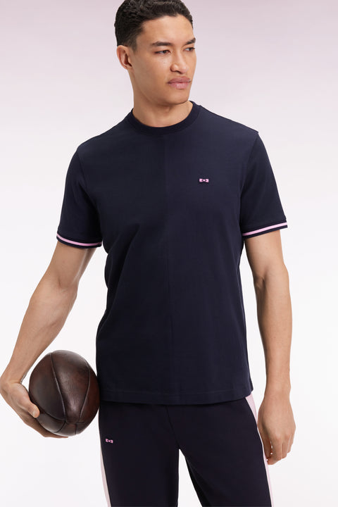 T-shirt à col rond en jersey coton marine coupe Relaxed - Image 3