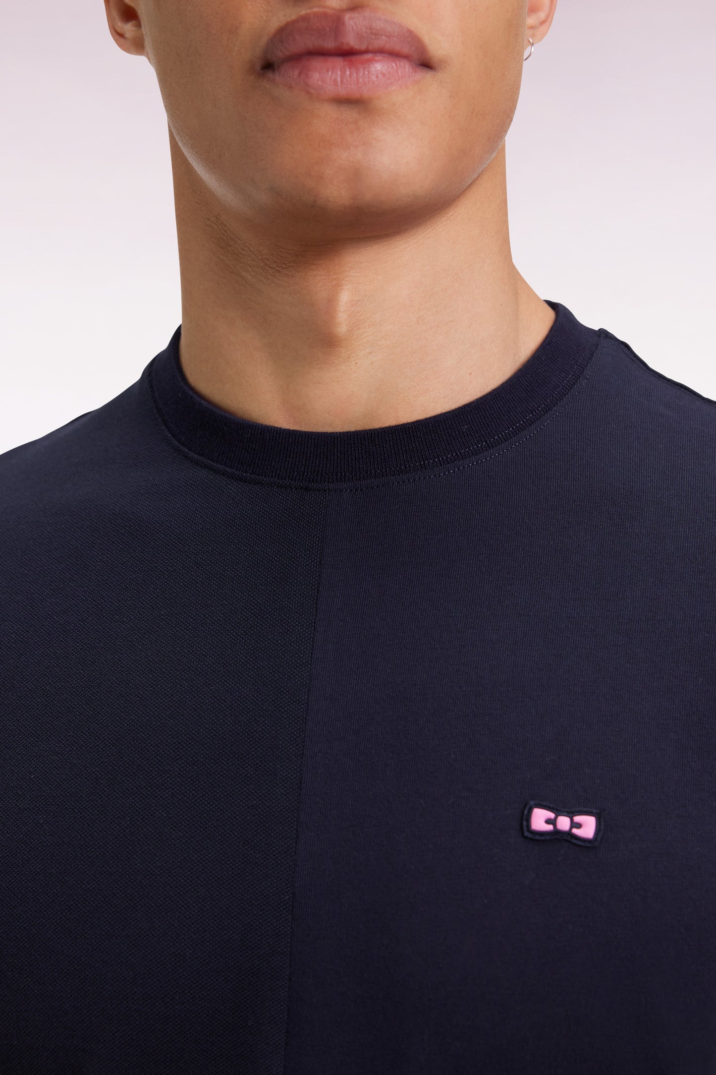 T-shirt à col rond en jersey coton marine coupe Relaxed