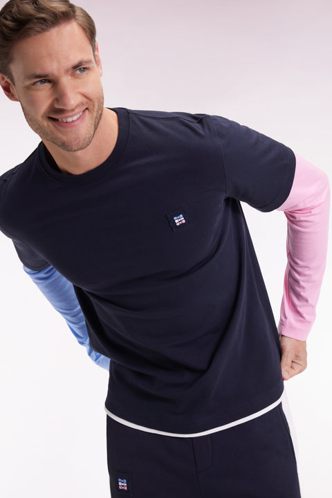 Long-sleeved black cotton T-shirt - Image 3