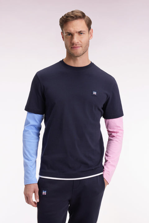 Long-sleeved black cotton T-shirt - Image 1