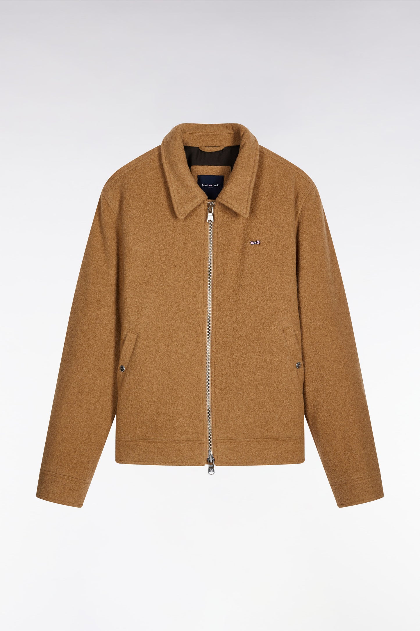 Camel boiled wool blend jacket