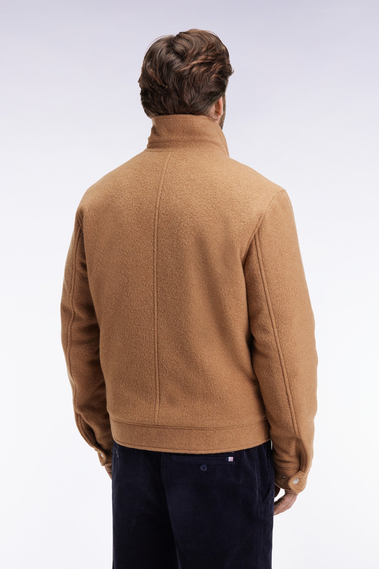Camel boiled wool blend jacket