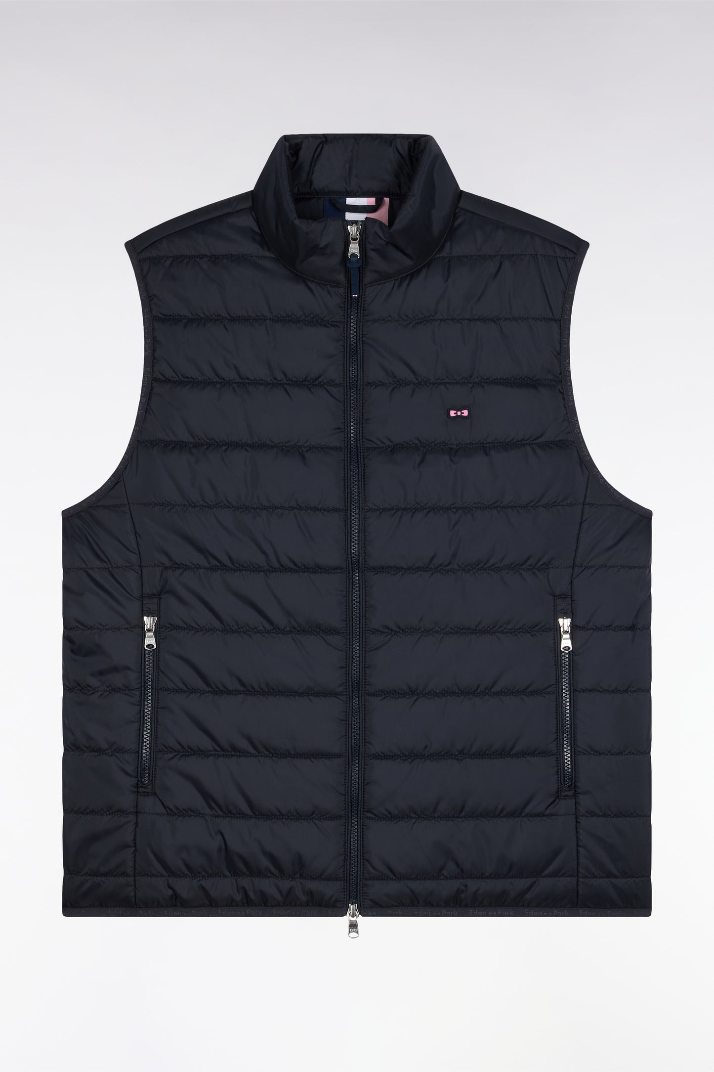 Sleeveless down jacket in navy quilted nylon