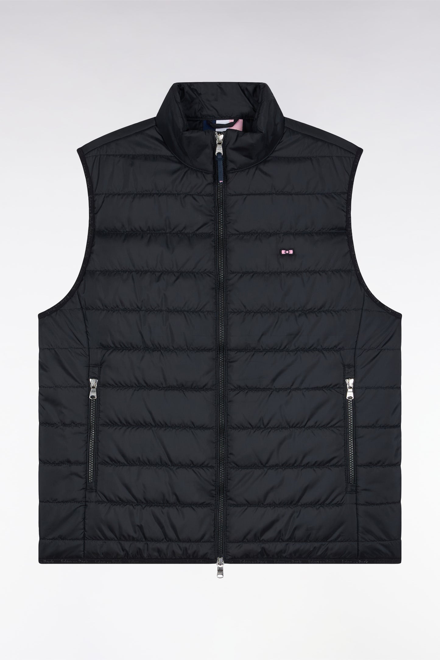 Sleeveless padded nylon jacket, black
