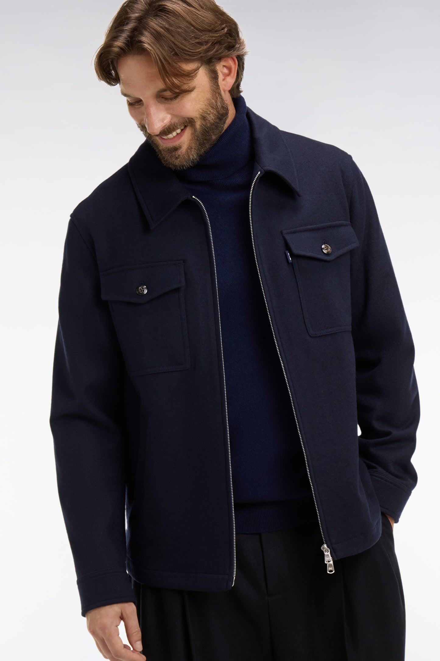 Surchemise en laine et coton