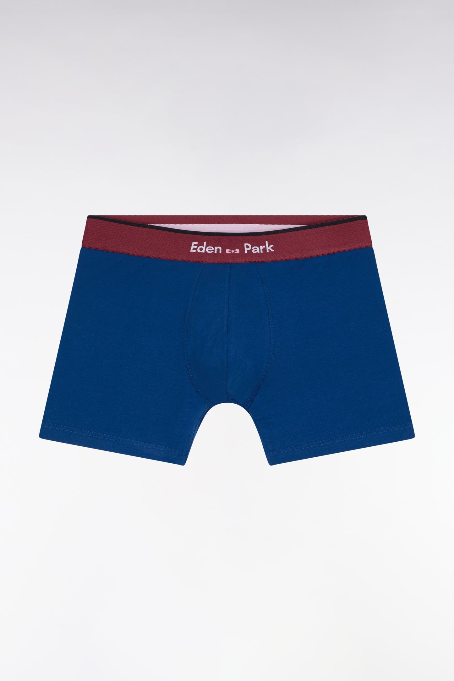 Boxer shorts in blue cotton jersey with contrasting stripes