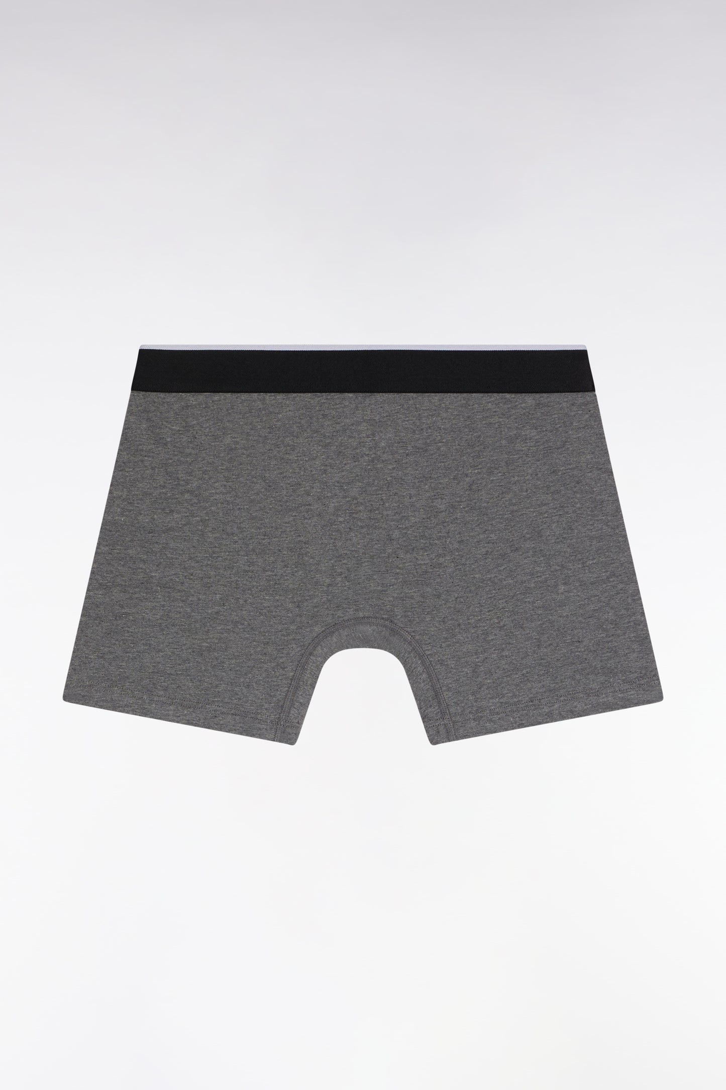 Boxer shorts in dark grey cotton jersey with contrasting stripes