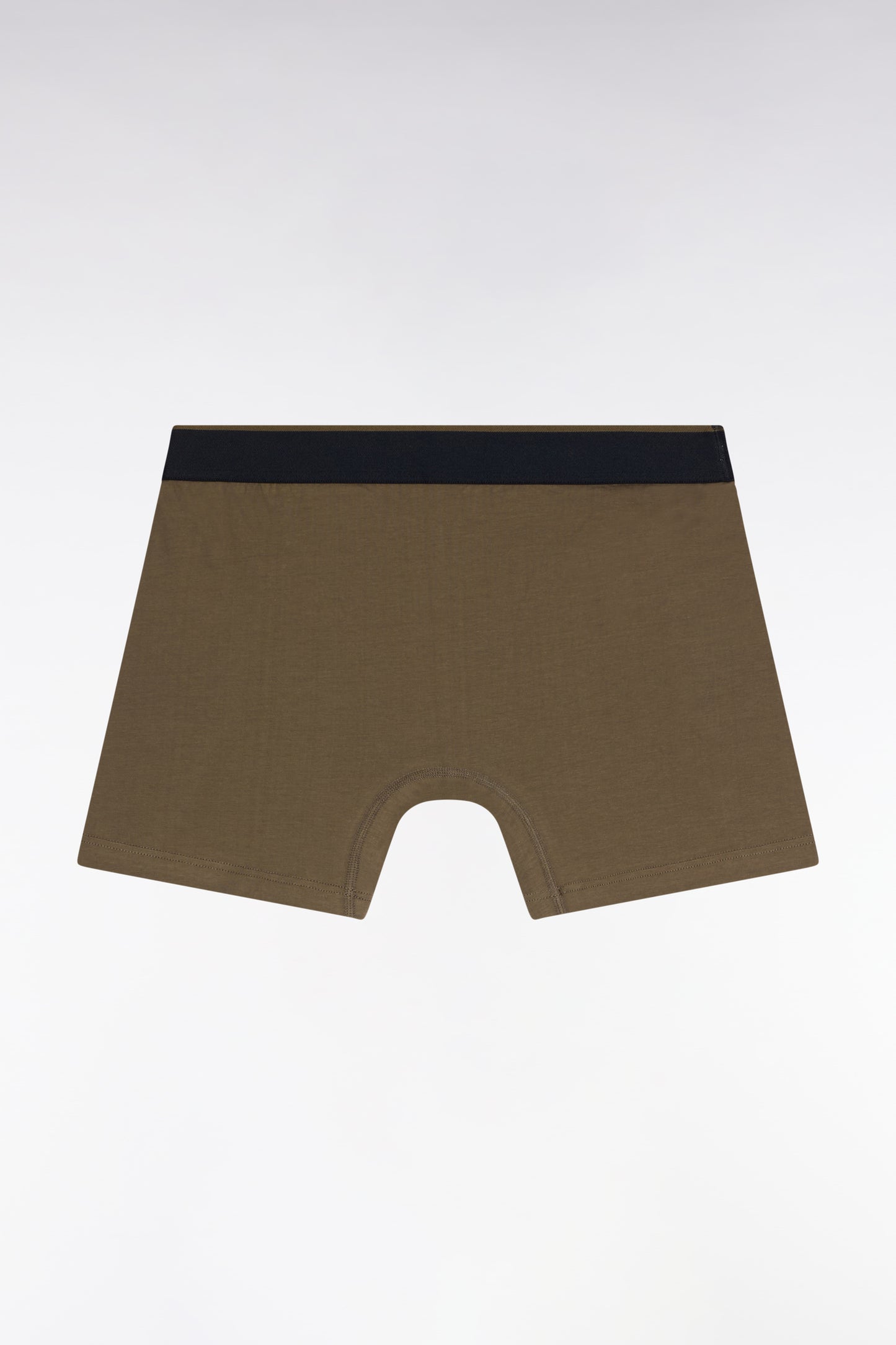 Boxer shorts in khaki cotton jersey with contrasting stripes