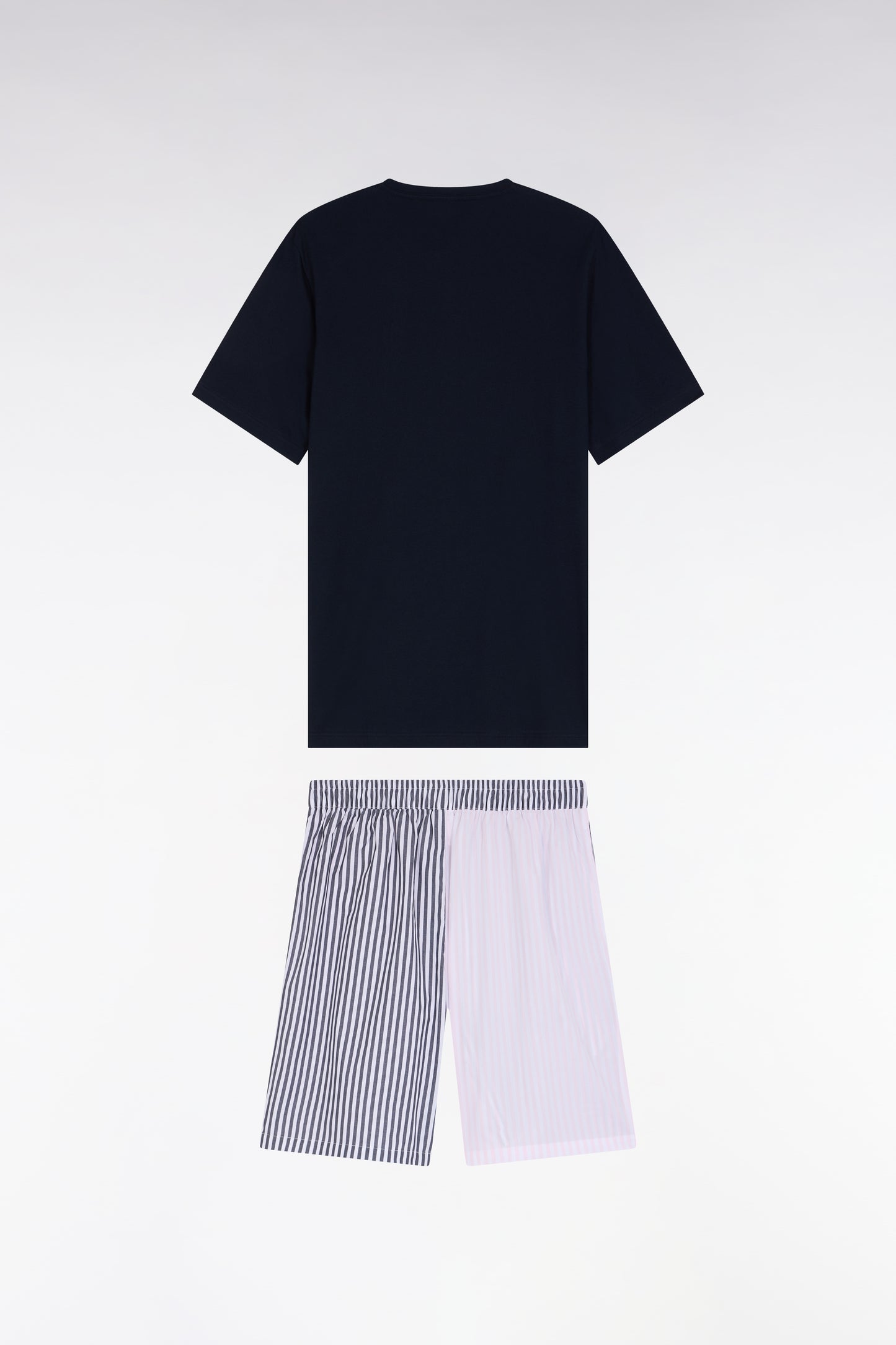 Short pyjama shorts with pink and navy stripes - A SHOOTER