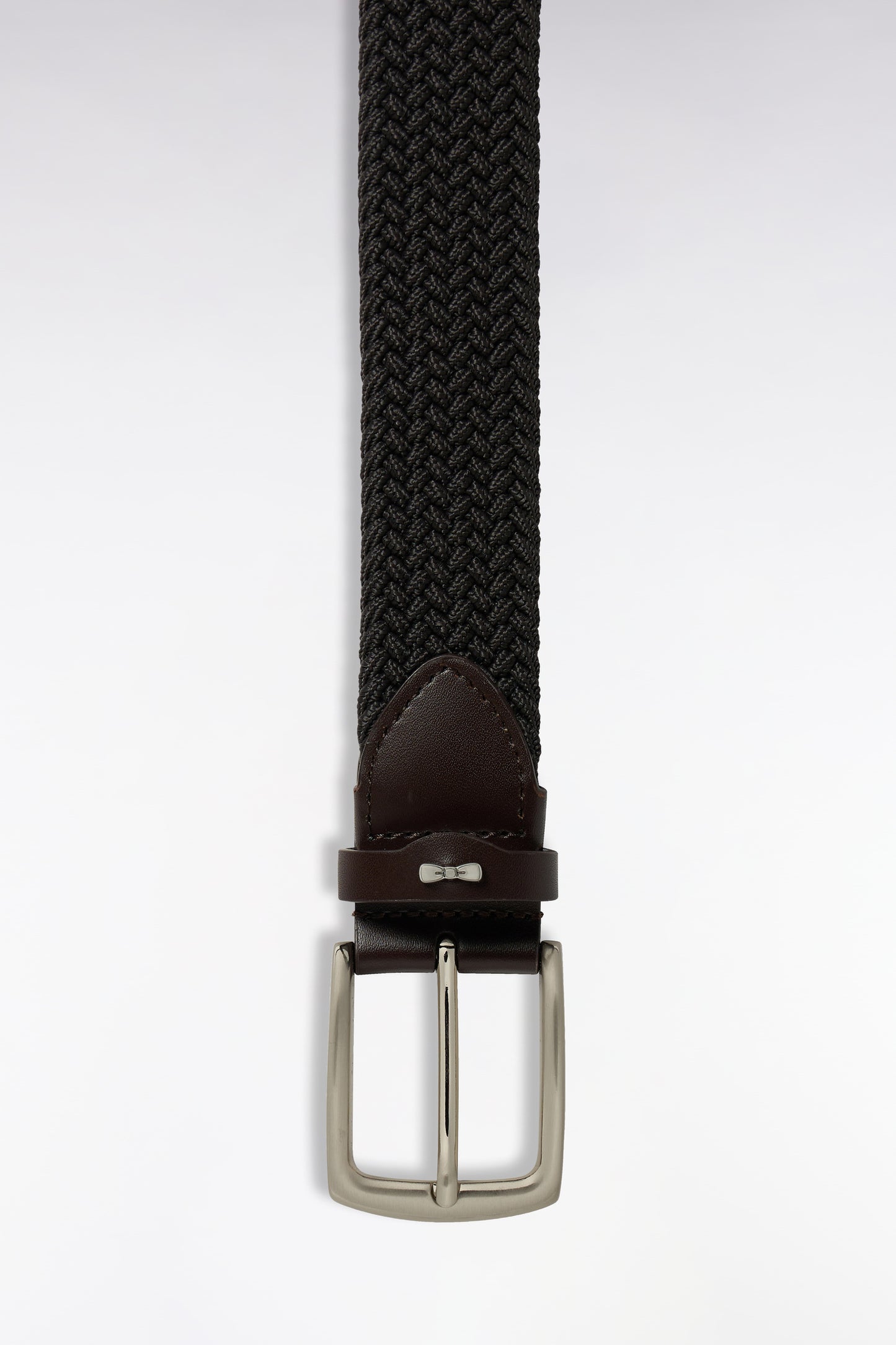 Ceinture tressée élastique marron