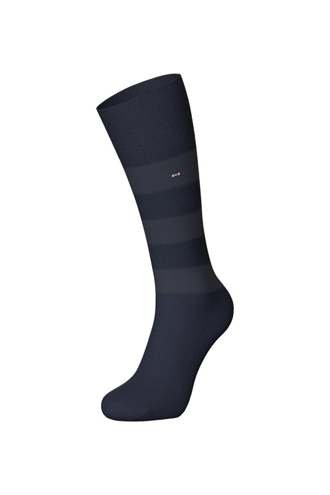 Paire de chaussettes rayées en coton mélangé marine - Image 1
