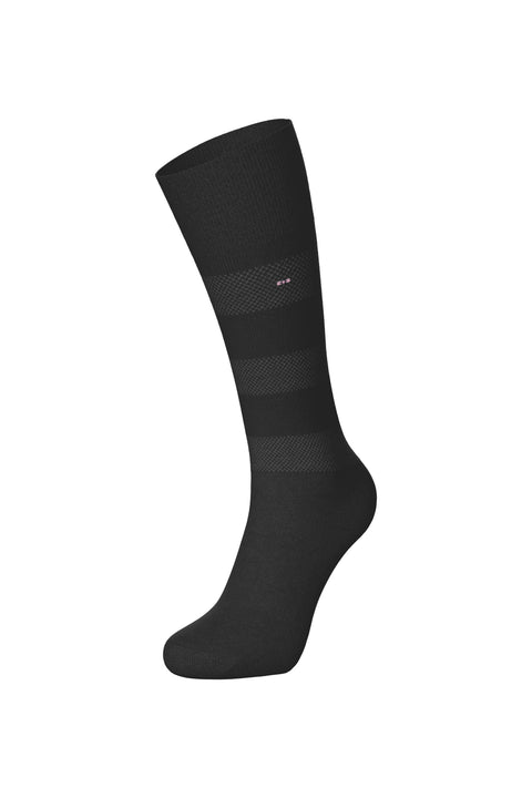 Paire de chaussettes rayées en coton mélangé noire - Image 1