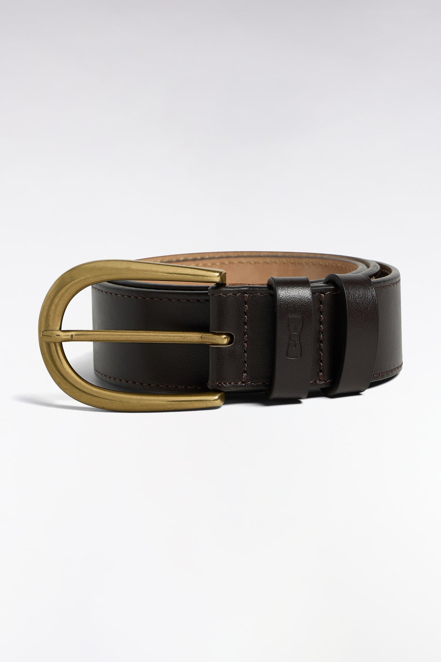 Ceinture en cuir lisse marron