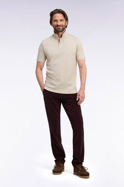 Pantalon chino sans plis en velours côtelé marron coupe regular - Image 3