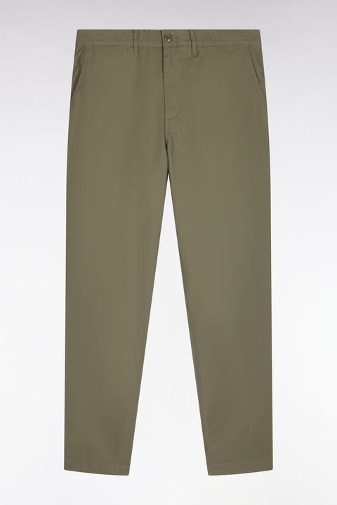 Regular fit light khaki stretch cotton piqué wrinkle-free chino pants - Image 2