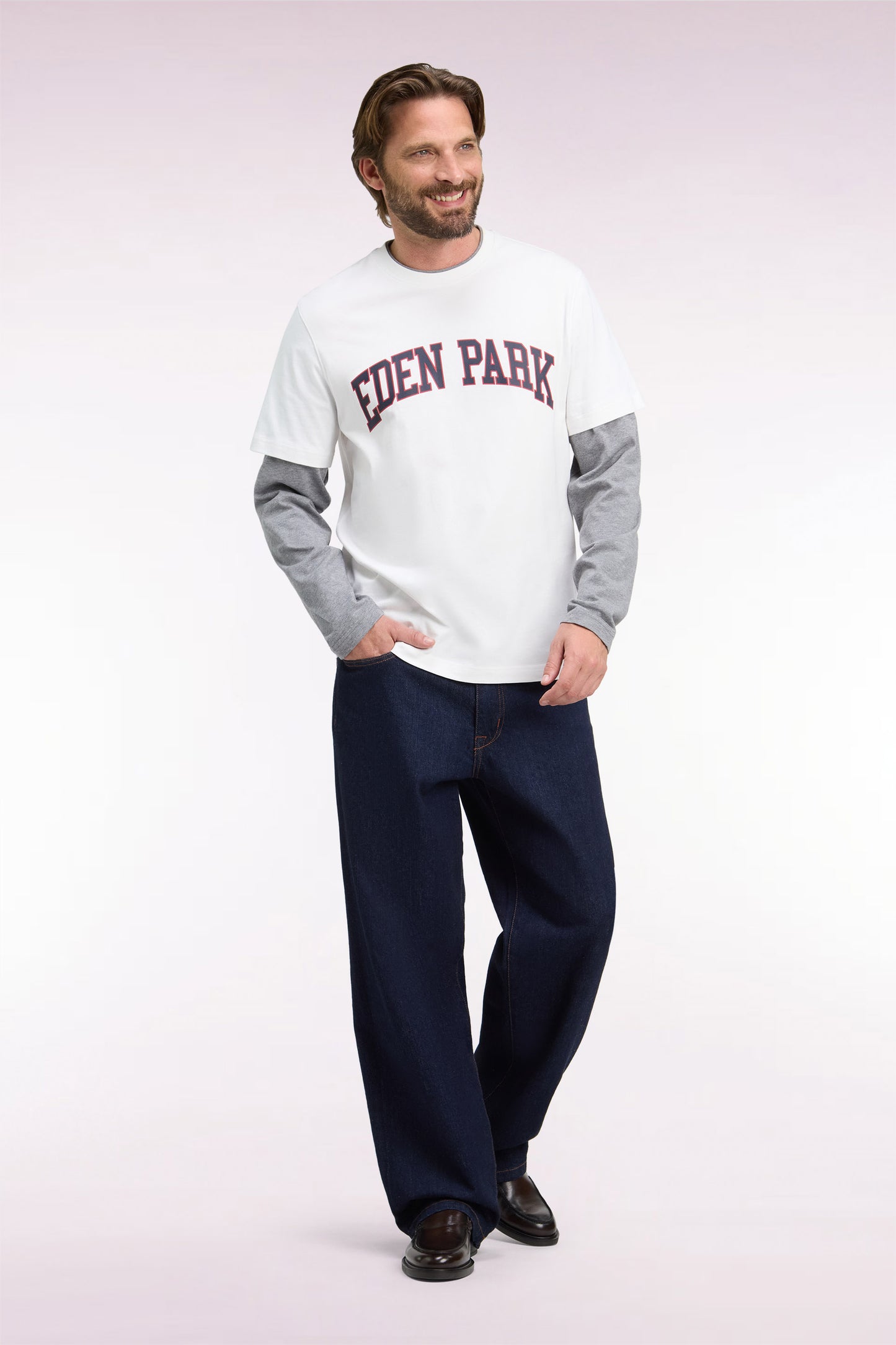 Jean en denim brut bleu coupe regular