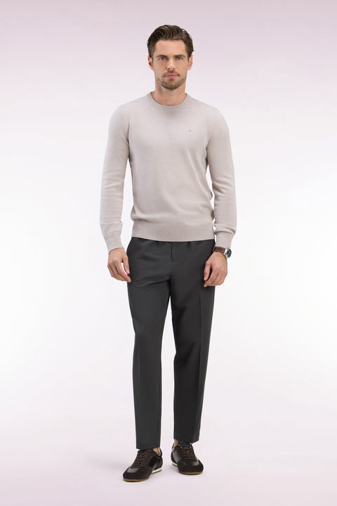 Pantalon à taille élastiquée en nylon stretch technique kaki coupe Modern - Image 3