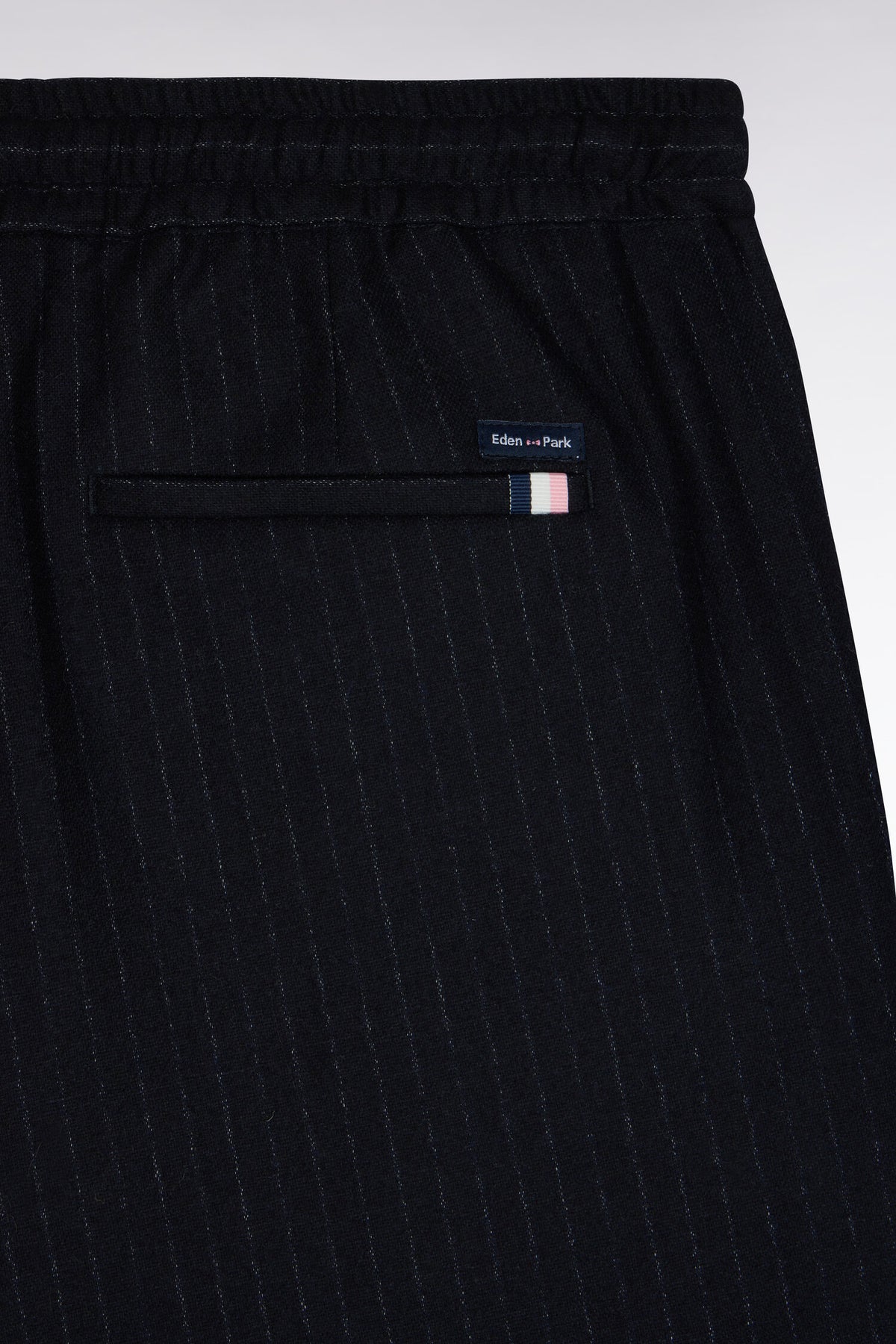 Navy striped flannel-style elasticated waist pants