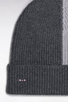 Gray tricolor ribbed wool hat