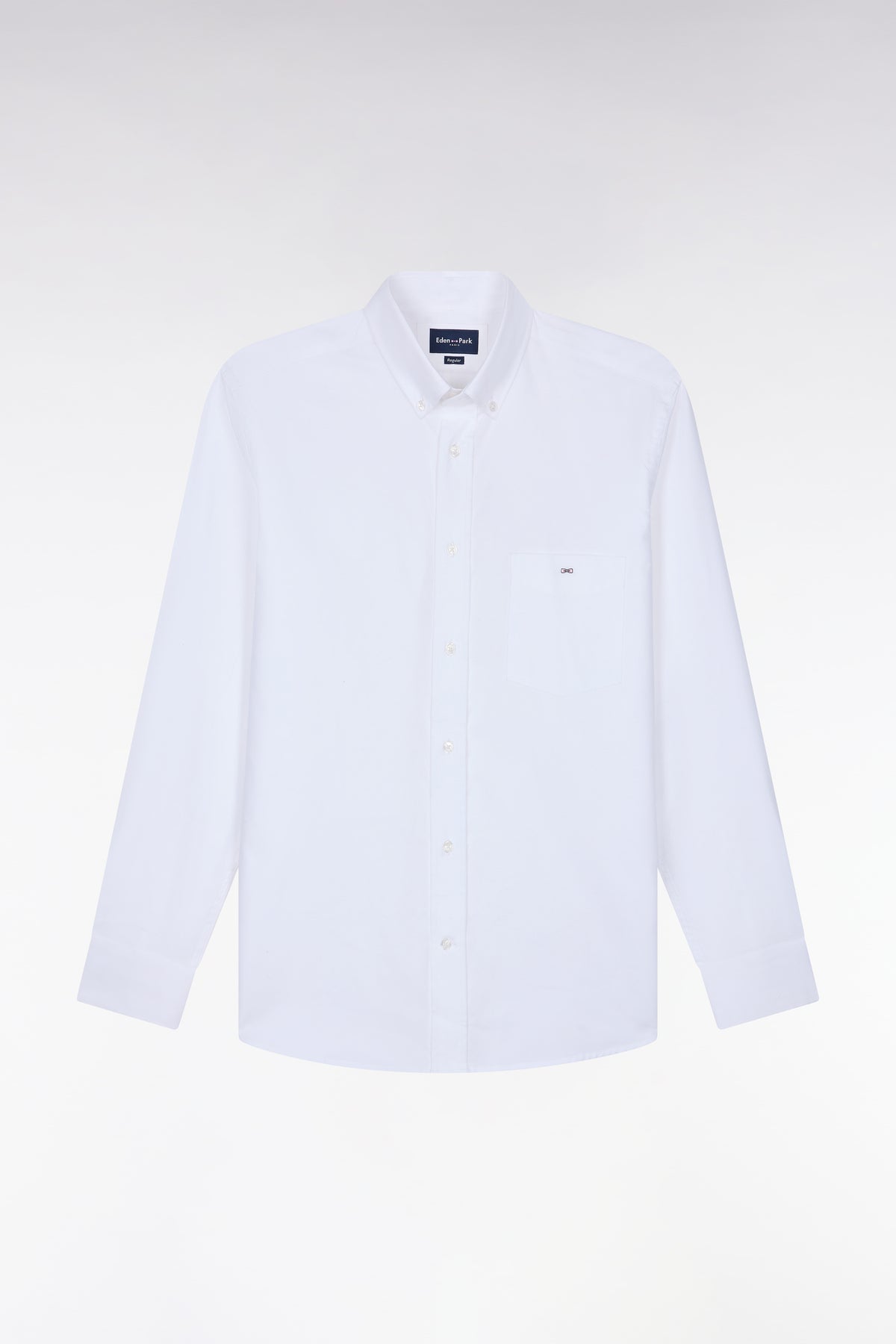 Plain white cotton straight cut shirt