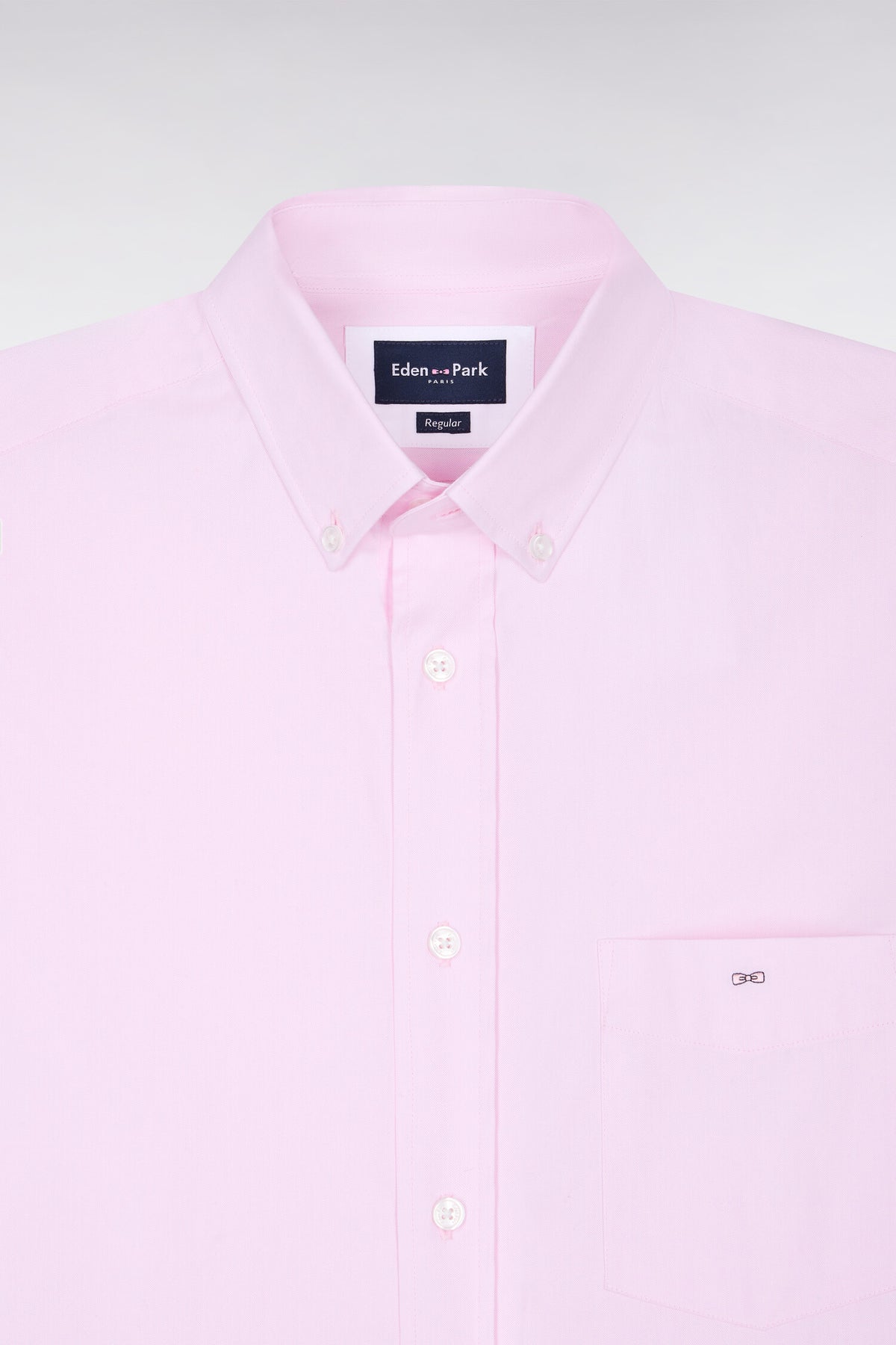 Plain pink cotton straight cut shirt