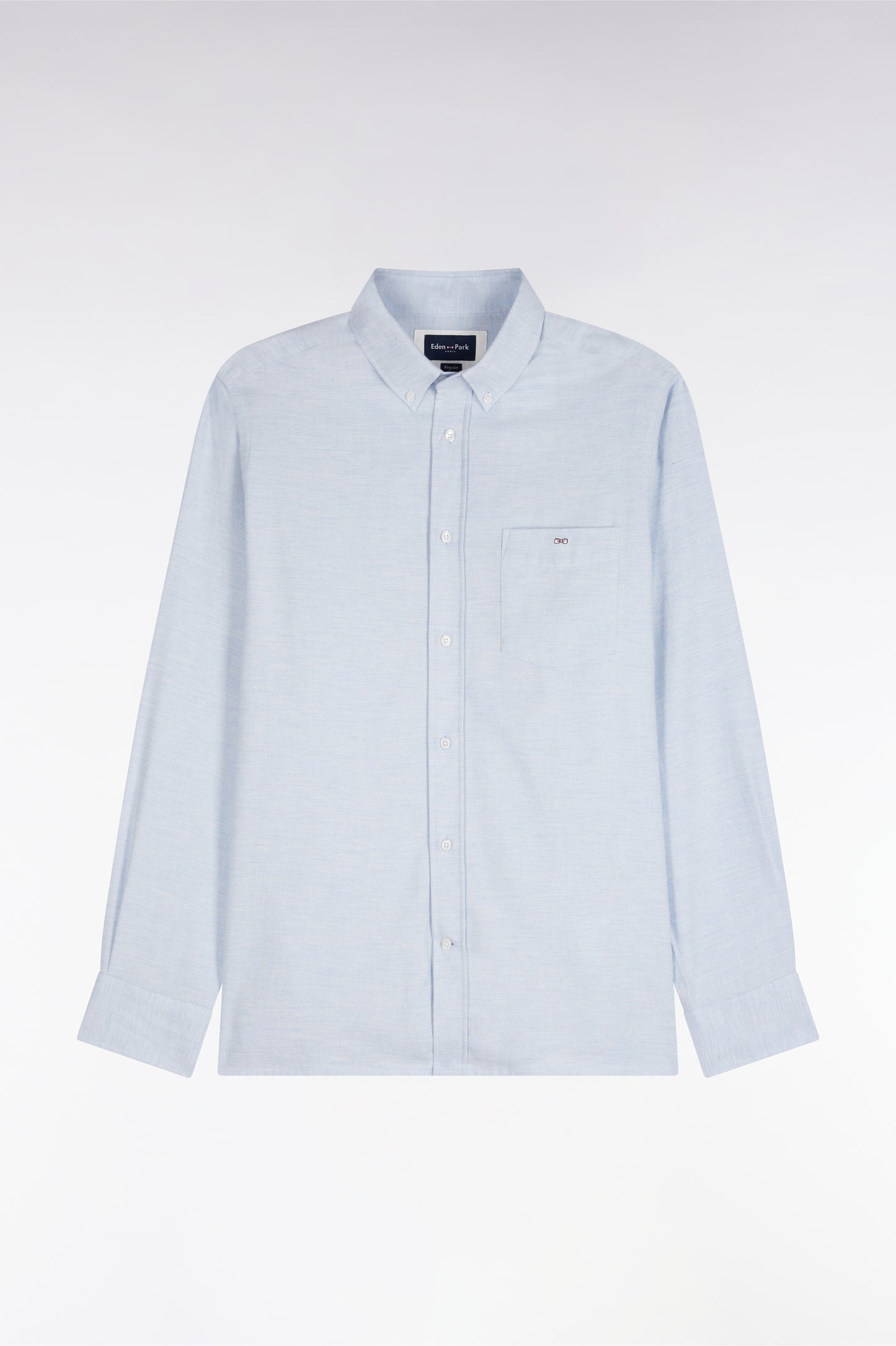 Chemise unie en coton gris coupe droite