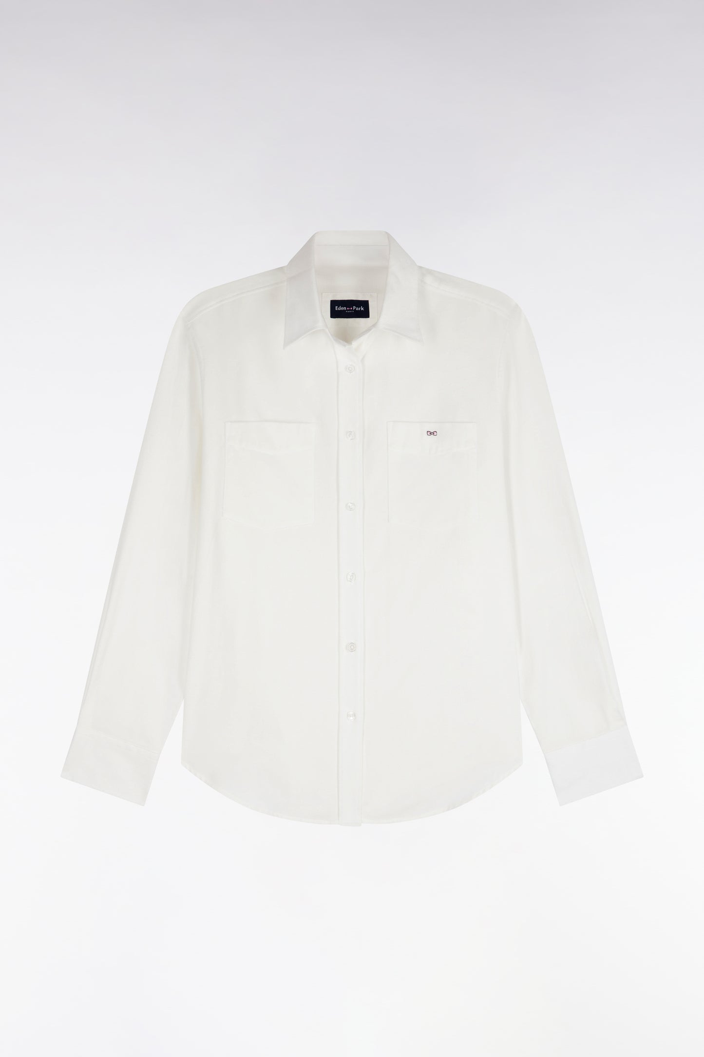 Chemise en coton écru à poches plaquées coupe décontractée