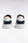 Navy grained leather sneakers