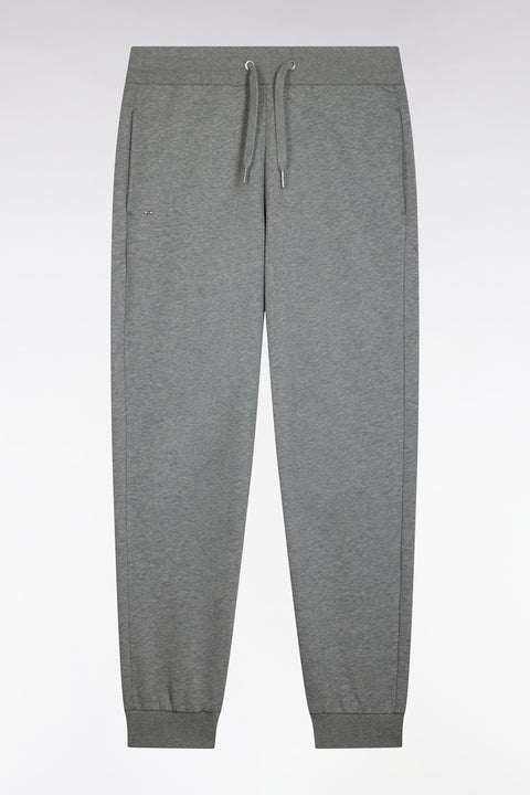 Jogging uni en molleton coton gris coupe droite - Image 2