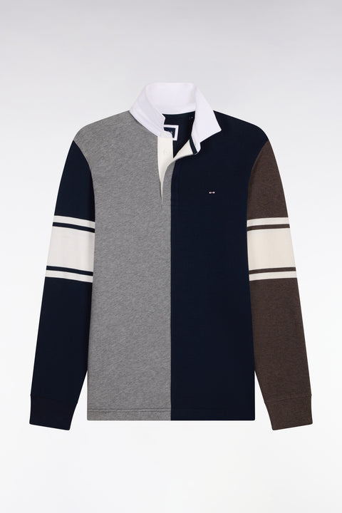 Maillot manches longues en jersey coton à découpe verticale gris - Image 2