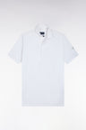 White short-sleeved straight-cut golf polo shirt