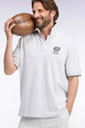 Gray mercerized cotton short-sleeved polo shirt