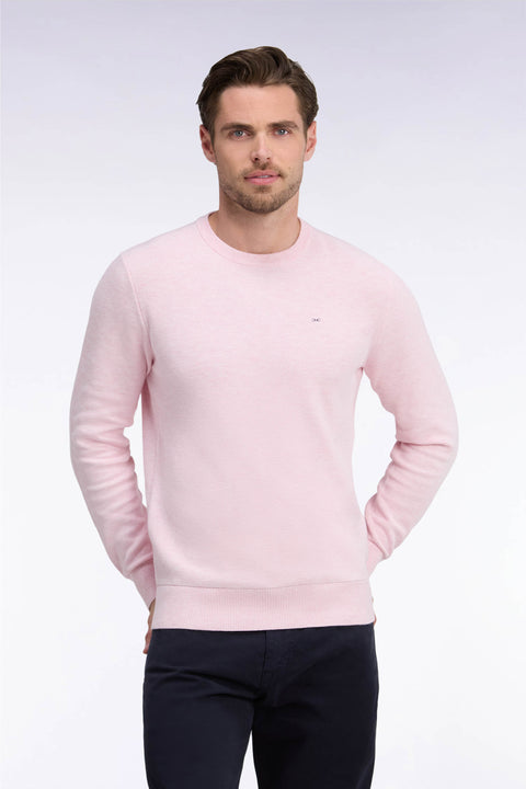 Pull col rond en coton rose coupe droite - Image 3