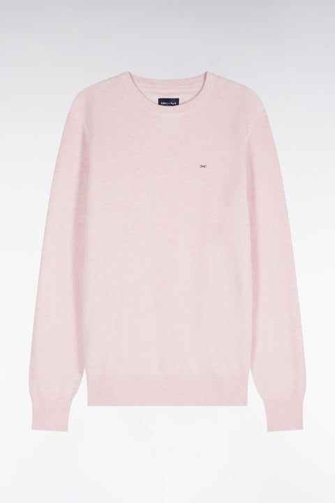 Pull col rond en coton rose coupe droite - Image 2