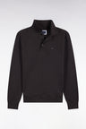Straight cut brown cotton polo collar sweatshirt