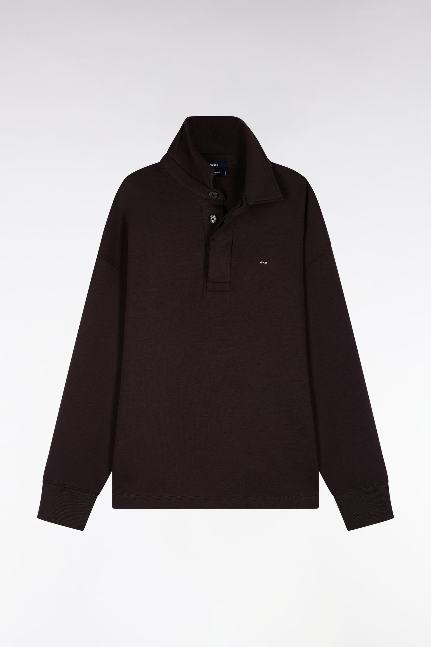 Sweatshirt unisexe à col maillot en interlock de coton marron