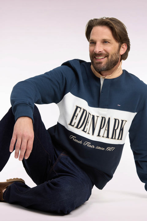 Gray straight cut polo collar zipped sweatshirt - Image 1
