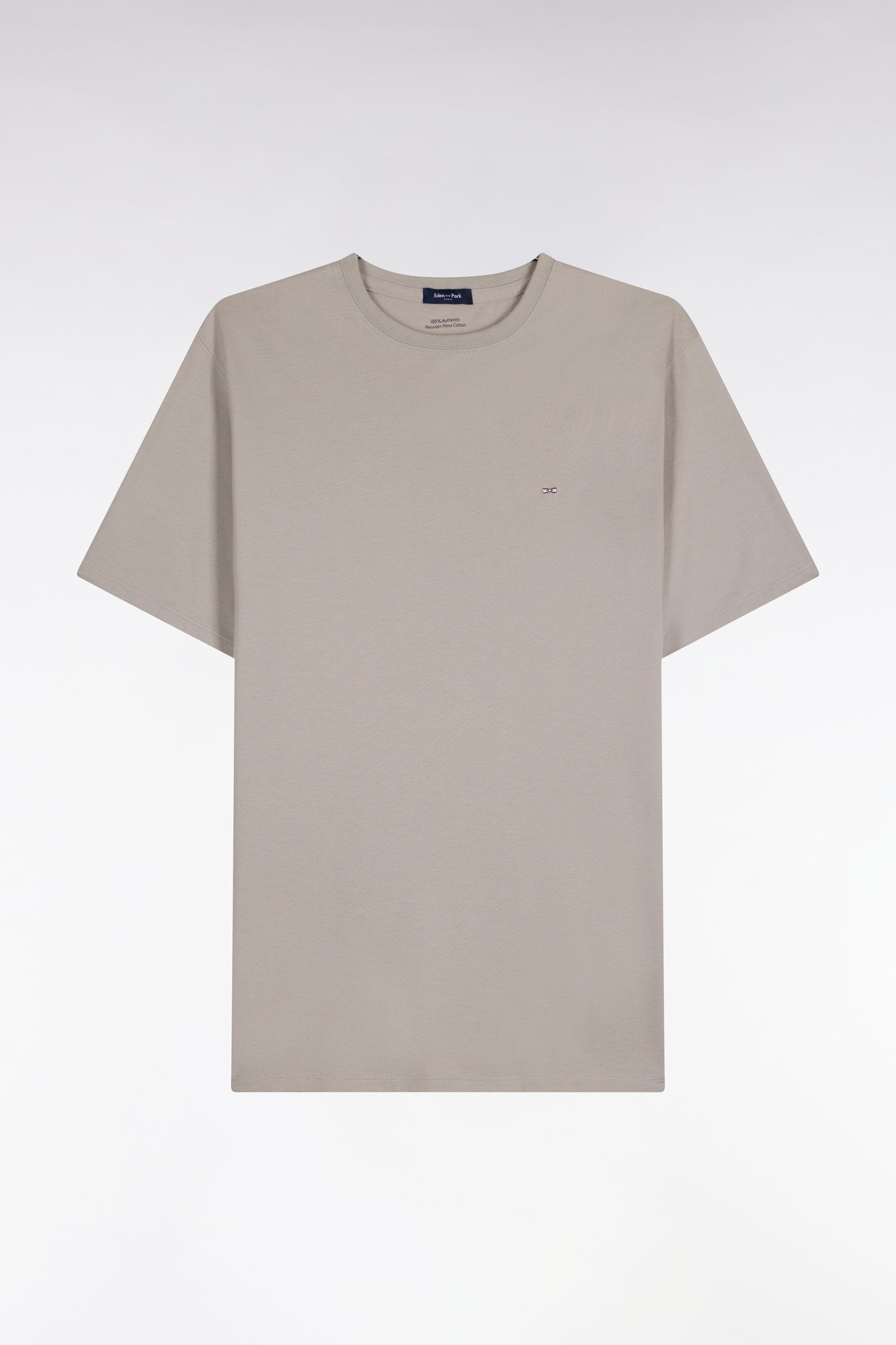 T-shirt manches courtes col rond en coton gris coupe droite