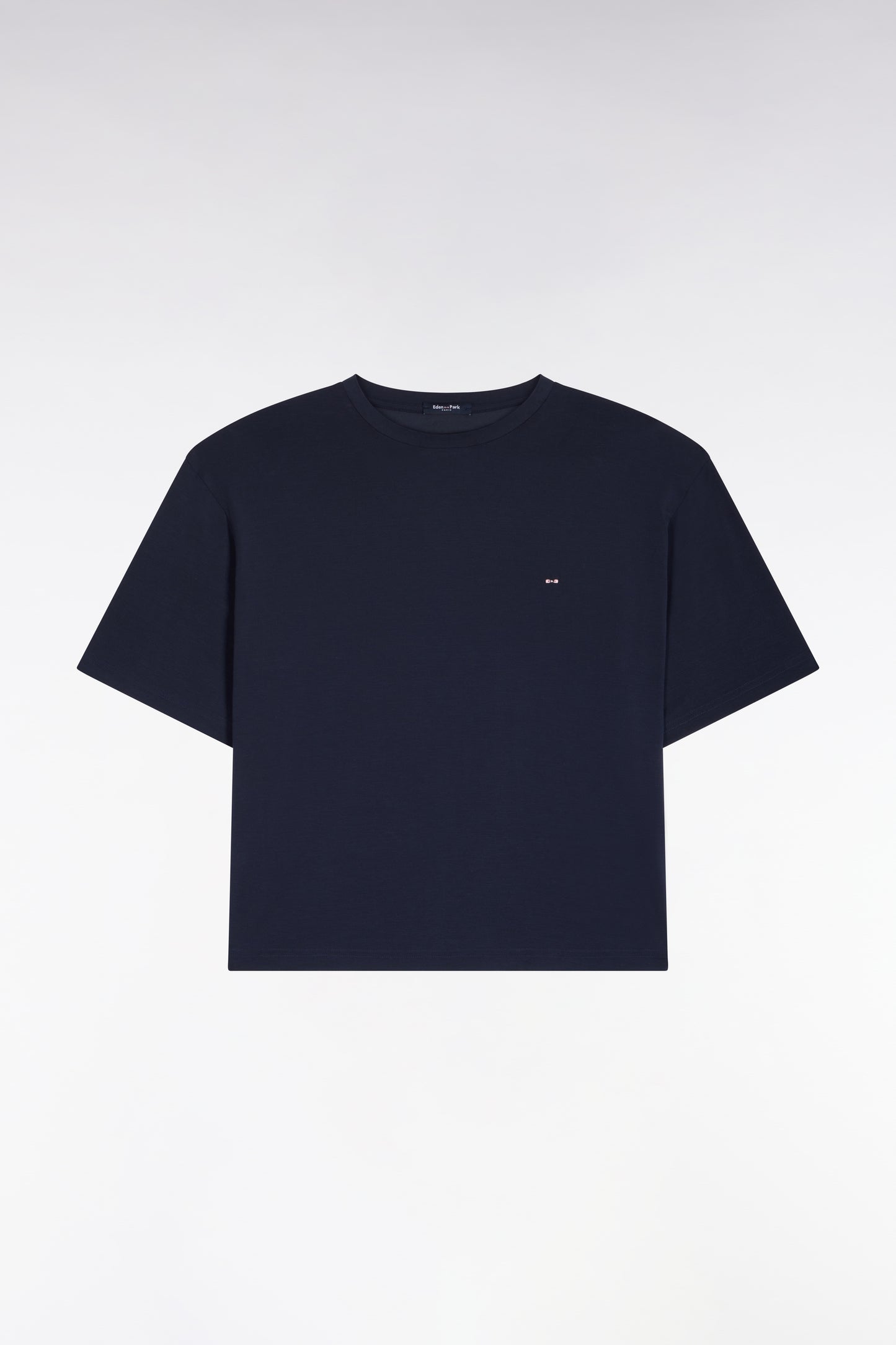 T-shirt manches courtes en modal stretch marine coupe ample
