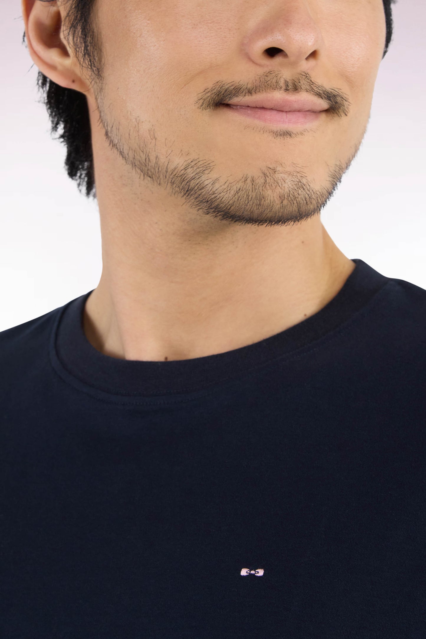 T-shirt manches courtes en coton marine coupe droite