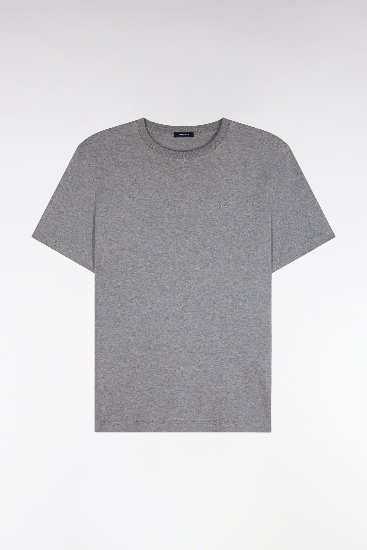 T-shirt manches courtes en coton gris coupe droite