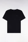 Short-sleeved black cotton straight-cut t-shirt