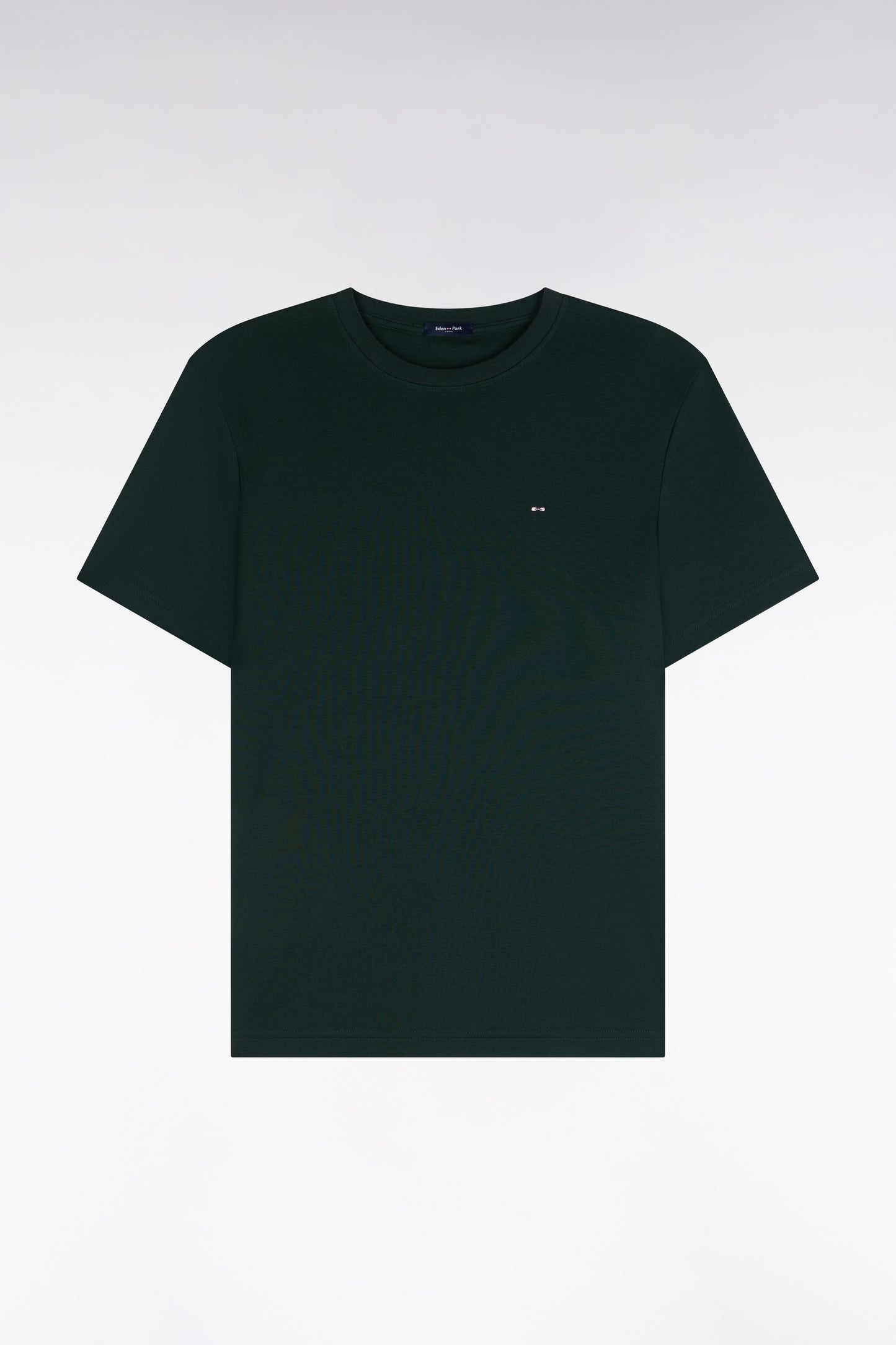 T-shirt manches courtes en coton vert foncé coupe droite